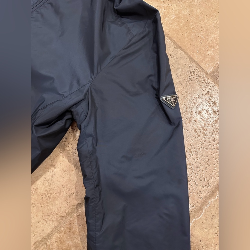 Prada Nylon Triangle Logo Reversible Navy / Green Zip Windbreaker Jacket - Picture 6 of 16